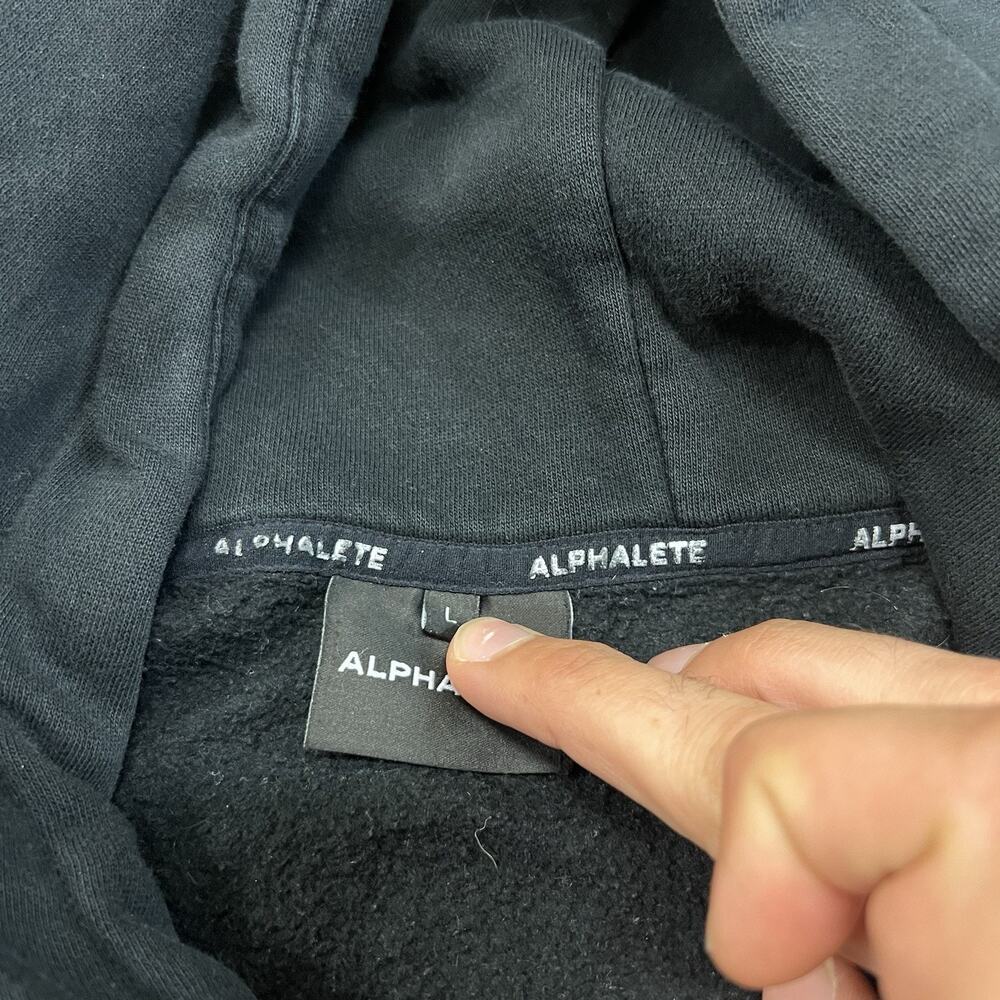 Alphalete Hoodie Mens Large Black Pullover Gym Training Activewear - Picture 5 of 8